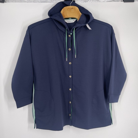 Isaac Mizrahi Live! Regular Clubhouse Scuba Knit Snap Front Tunic w/ Hood - 3XL - Picture 5 of 6